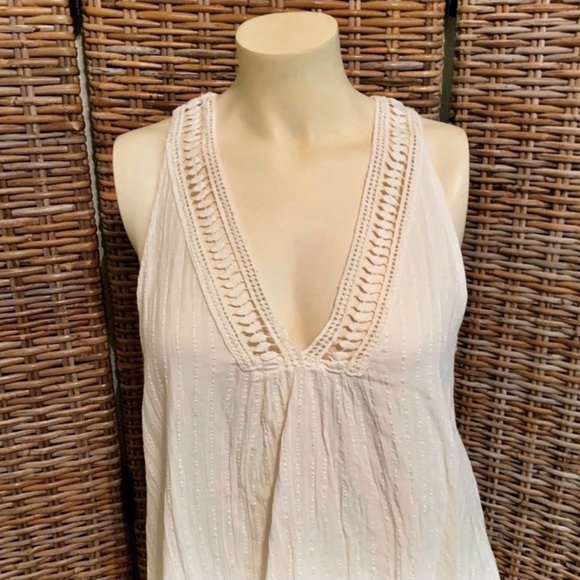 O'Neill Mamba Lace V Neck Mini Sun Dress White Boho Beach Size Medium - Picture 3 of 13